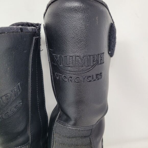 1997 Triumph Motorcycles Boots Black Leather Mens Size 11.5 EU45 Side Zip Racing main image 9